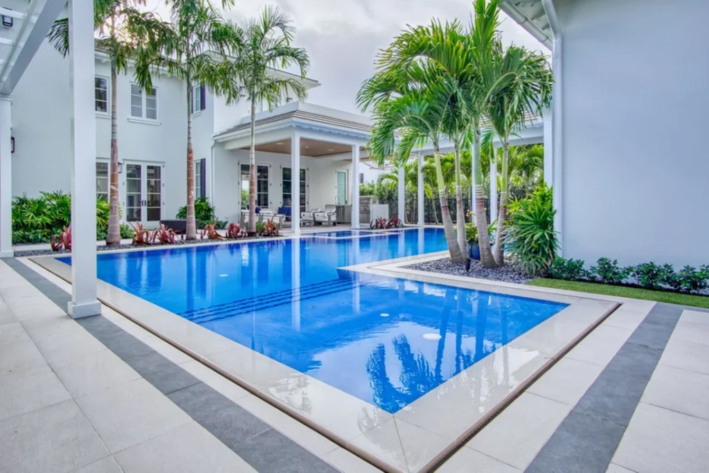 New-construction pool at a South Flagler Drive residence in West Palm Beach