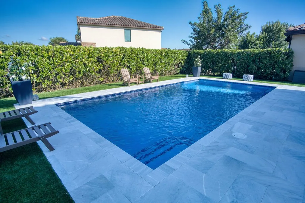 Completed custom pool in Royal Palm Beach, FL